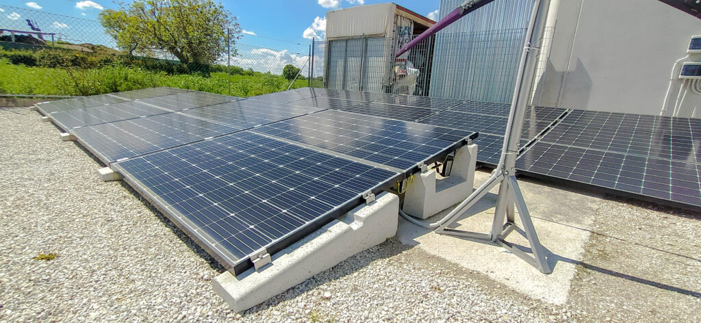 Impianto fotovoltaico con le zavorre